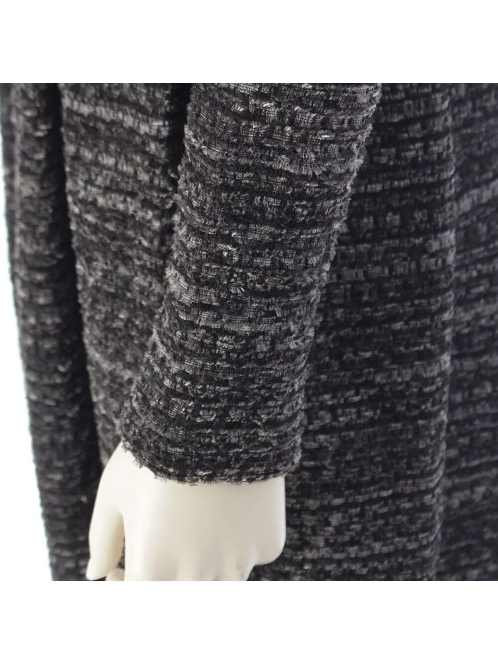 Chanel Tweed Karl Lagerfeld tan Long Dress Gray 34